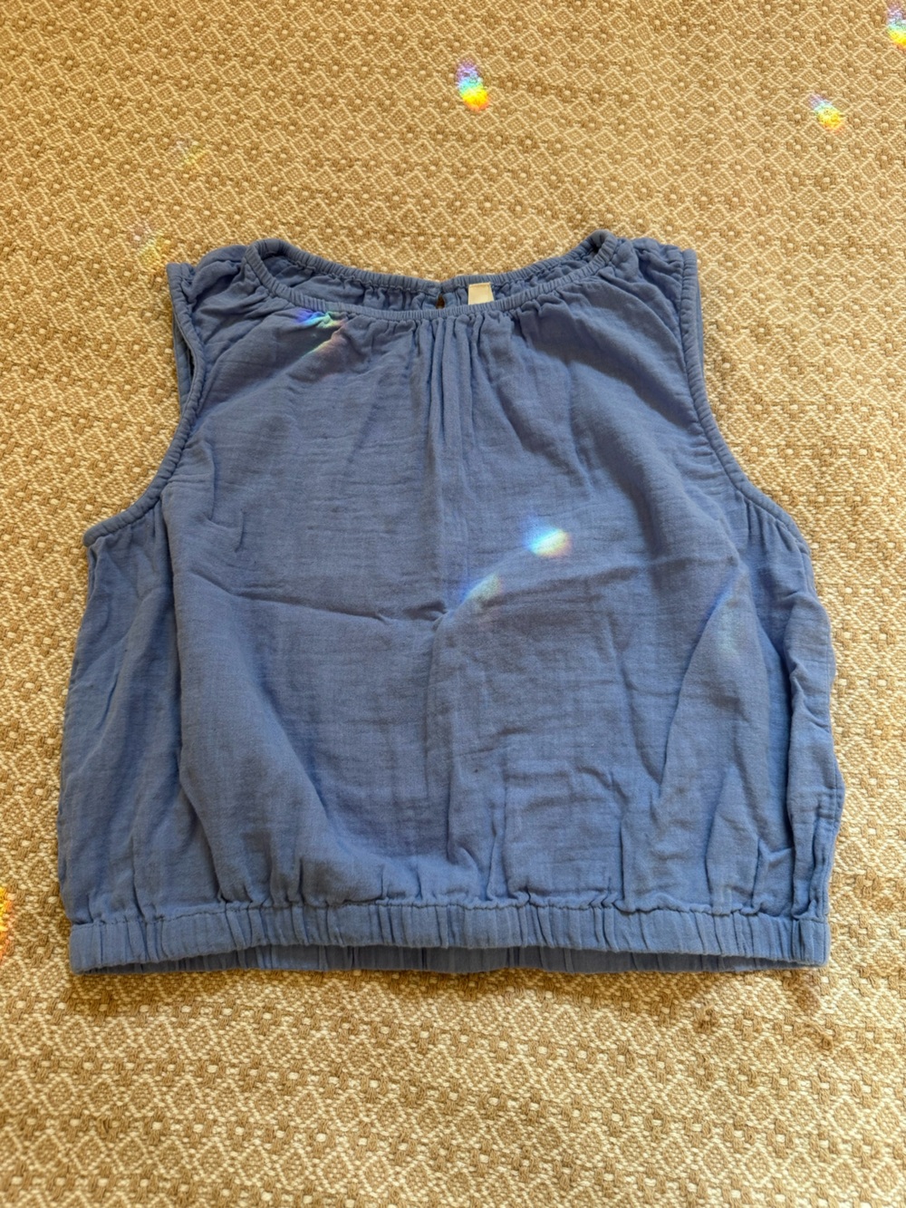 Pact Sky Blue Organic Cotton Sleeveless Crop Tank